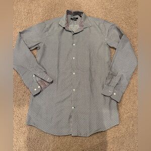 NINEWEST Slim Fit Polka Dot Floral Collared Button Down Shirt